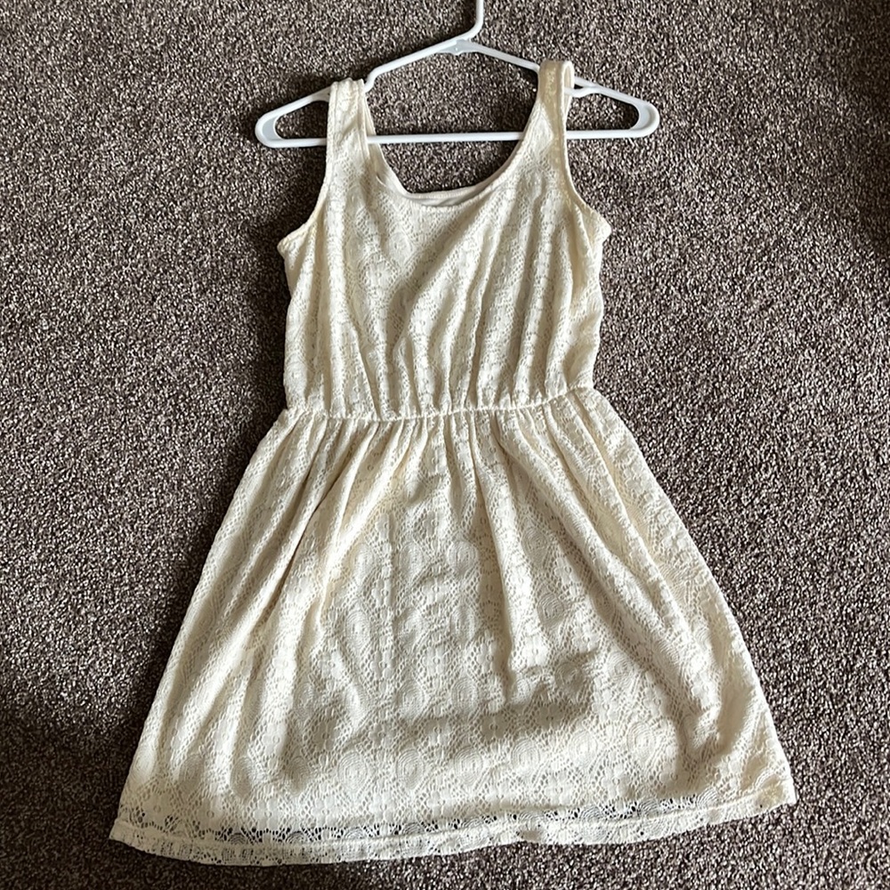 Youth dress, off white dress